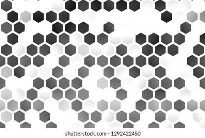 Light Silver, Gray vector template in hexagonal style. Colorful hexagons on white backdrop. Pattern can be used for landing pages.
