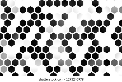 Light Silver, Gray vector template in hexagonal style. Illustration with set of colorful hexagons. New design for website's poster, banner.