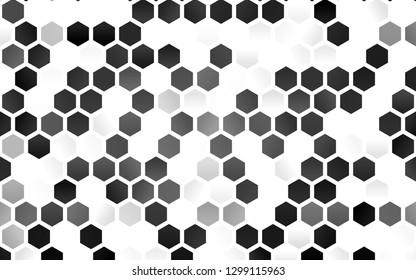 Light Silver, Gray vector template in hexagonal style. Glitter abstract illustration in hexagonal style. Pattern for texture of wallpapers.