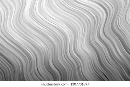 Light Silver, Gray vector template with bent ribbons. Shining illustration, which consist of blurred lines, circles. Pattern for your business design.