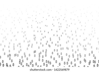 Light Silver, Gray vector template with Dollar. Shining colored illustration with USD signs. The pattern can be used for ad, booklets, leaflets of banks.