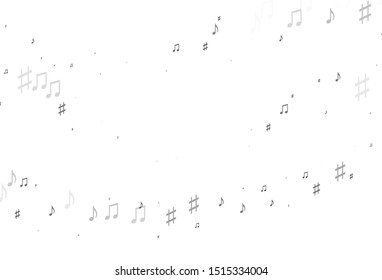 Light Silver, Gray vector template with musical symbols. Shining illustration of colorful gradient music notes. Pattern for festival leaflets.