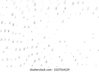 Light Silver, Gray vector template with musical symbols. Abstract illustration with colorful symbols of melody. Pattern for festival leaflets.