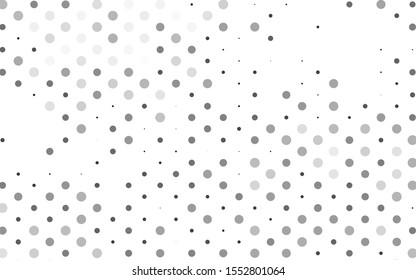 Light Silver, Gray vector template with circles. Blurred decorative design in abstract style with bubbles. Pattern of water, rain drops.