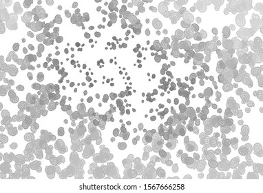 Light Silver, Gray vector template with lava shapes. Creative illustration in halftone marble style with gradient. A completely new template for your business design.