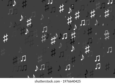 Light Silver, Gray vector template with musical symbols. Abstract illustration with colorful symbols of melody. Modern design for wallpapers.