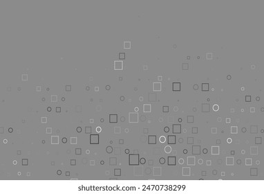 Light Silver, Gray vector template with spots, rectangles. Illustration with set of shining colorful abstract circles, cubes. Design for business adverts.