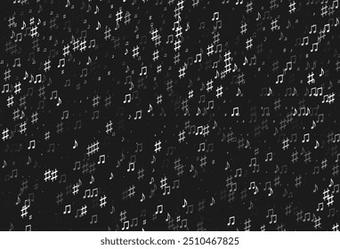 Light Silver, Gray vector template with musical symbols. Shining illustration of colorful gradient music notes. Pattern for festival leaflets.