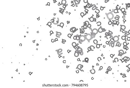 Light Silver, Gray vector template with isolated letters. Shining colorful illustration with isolated letters. The pattern can be used as ads, poster, banner for books.