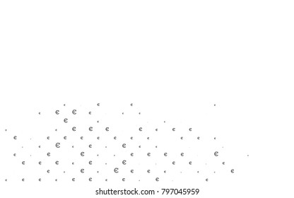 Light Silver, Gray vector template with cryptocurrency. Shining colored illustration with Euro signs, EUR. The pattern can be used for financial, investment websites.