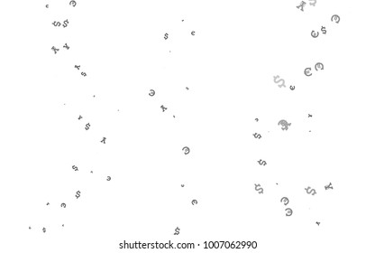 Light Silver, Gray vector texture with financial symbols. Abstract illustration with colored financial digital symbols. Template for ads of markets, loans.