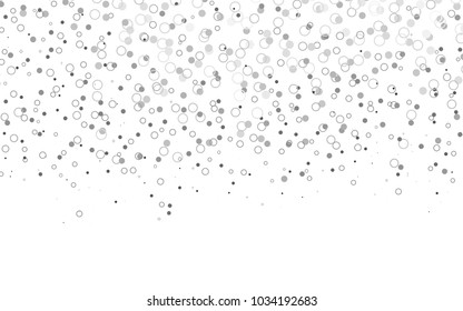 Light Silver, Gray vector  texture with disks. Glitter abstract illustration with blurred drops of rain. Pattern can be used as texture of water, rain drops.