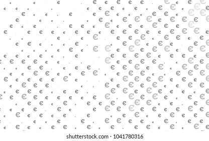 Light Silver, Gray vector texture with colored Euro signs. Abstract illustration with colored financial digital symbols. The pattern can be used as ads, poster, banner for payments.