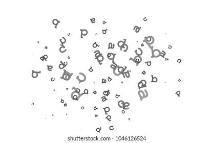 Light Silver, Gray vector texture with ABC characters. Blurred design in simple style with signs of alphabet. Template can be used as a background for ads of typography.