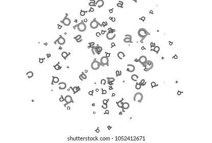 Light Silver, Gray vector texture with ABC characters. Colored alphabet signs with gradient on white background. Best design for your ad, poster, banner of college.
