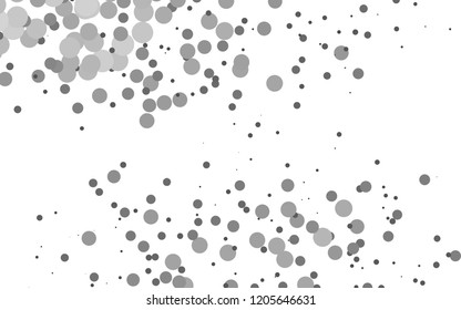 Light Silver, Gray vector texture with disks. Glitter abstract illustration with blurred drops of rain. Pattern of water, rain drops.