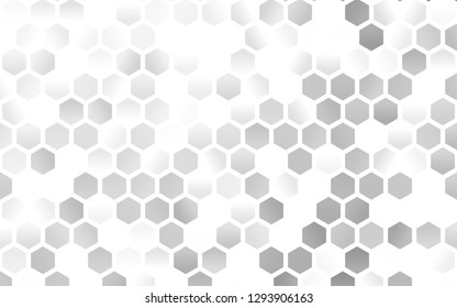 Light Silver, Gray vector texture with colorful hexagons. White background with colorful hexagons. Pattern for texture of wallpapers.
