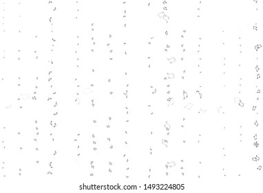 Light Silver, Gray vector texture with musical notes. Decorative design in abstract style with music shapes. Pattern for festival leaflets.
