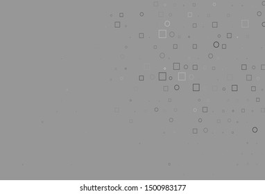 Light Silver, Gray vector texture with disks, rectangles. Colorful illustration with circles, squares in nature style. Pattern for beautiful websites.