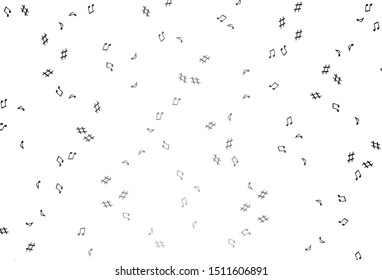 Light Silver, Gray vector texture with musical notes. Modern abstract illustration with melody keys. Pattern for websites of musitians.