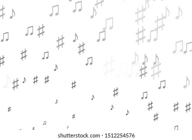 Light Silver, Gray vector texture with musical notes. Shining illustration of colorful gradient music notes. Pattern for festival leaflets.