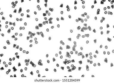 Light Silver, Gray vector texture with disks. Modern abstract illustration with colorful water drops. Template for your brand book.