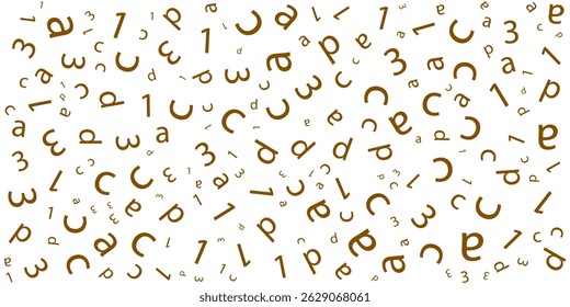 Textura vetorial prata clara, cinza com caracteres ABC. Ilustração brilhante com símbolos ABC em modelo abstrato. O padrão pode ser usado como anúncios, cartaz, banner para livros.