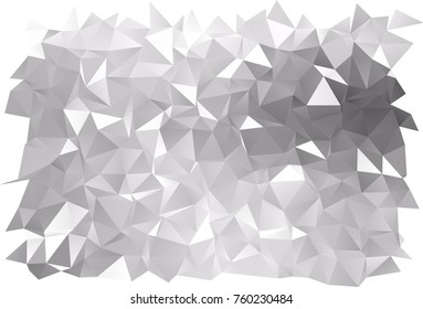 Light Silver, Gray Vector Triangle Mosaic Pattern. Creative Geometric Illustration In Origami Style With Gradient. The Template Can Be Used As A Background For Cell Phones.