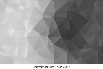 Light Silver, Gray vector triangle mosaic pattern. Glitter abstract illustration with an elegant design. A completely new template for your business design.