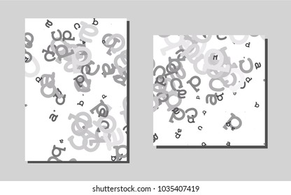Light Silver, Grayvector cover for Envelopes. Booklet with textbox on colorful abstract background. Beautiful design for cover of notepads.