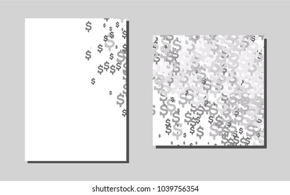 Light Silver, Grayvector cover for Envelopes. Booklet with textbox on colorful abstract background. The pattern can be used for any ad, booklets.