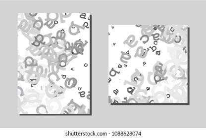Light Silver, Grayvector cover for Envelopes. Abstract booklet on colored background with gradient. Pattern for beautiful business cards, folders.