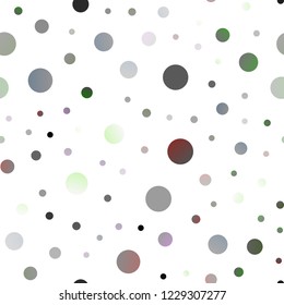 Light Silver, Green vector seamless cover with spots. Illustration with set of shining colorful abstract circles. Completely new template for your brand book.