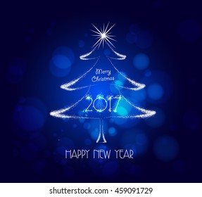 Light silver happy new year and Christmas background