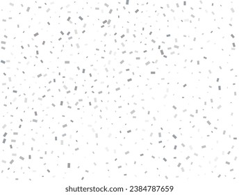 Light silver Rectangular glitter confetti background. White festive texture