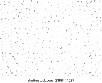 Light silver Rectangular glitter confetti background. White festive texture