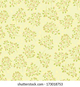 Light simple background with branches and flowers