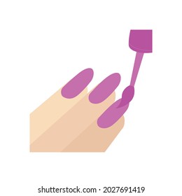 Light skin tone hand nail polish purple vector emoji