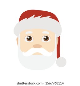 Light skin tone vector Santa Claus emoji illustration