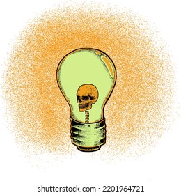 light skull with vector art