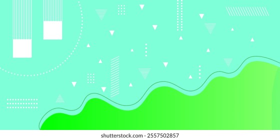Light sky blue abstract background with green colour wave pattern shape and abstract lines vector illustration. Perfect for modern projects basktop wallpaper banner pattern texture poster 