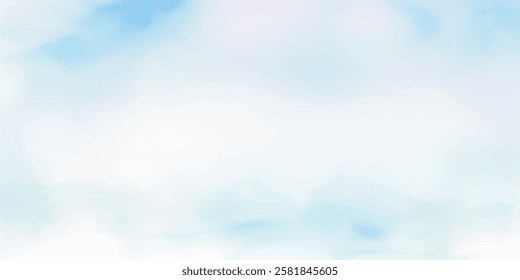 Light Sky Blue Aquarelle Wash, Softly Painted onto Wet White Paper with Textured Strokes, Creating a Harmonious and Fluid Watercolor Background with a Delicate, Atmospheric Quality.
