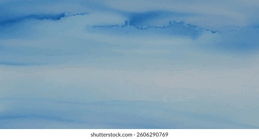 Light Sky Blue Aquarelle Wash, Softly Painted onto Wet White Paper with Textured Strokes, Creating a Harmonious and Fluid Watercolor Background with a Delicate, Atmospheric Quality.