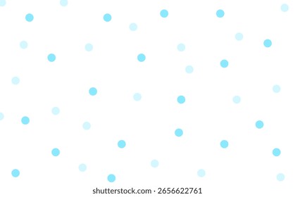 Céu claro azul polka padrão de pontos em um fundo branco. Design delicado e encantador, ótimo para produtos para bebês, papel de embrulho ou decoração feminina. Ilustração vetorial eps10.

