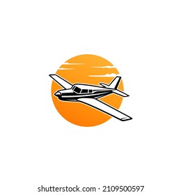 Light small airplane design. Airplane Club or Travel Logo design