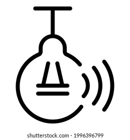 Leuchtendes Glühbirnen-Symbol. Outline Light smart lightbulb Vektorsymbol für Webdesign einzeln auf weißem Hintergrund