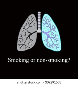 Light smoker. The harm of smoking. Vector illustration.