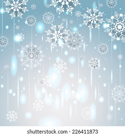 Light snow holiday background. Vector illustration with place for text. 