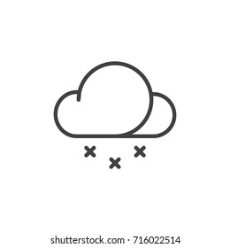 Light snow line icon, outline vector sign, linear style pictogram isolated on white. Symbol, logo illustration. Editable stroke
