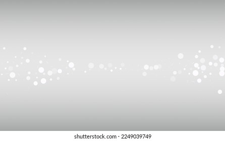 Light Snow Vector Silver Background. Christmas Snowfall Backdrop. White Holiday Card. Magic Snowflake Banner.